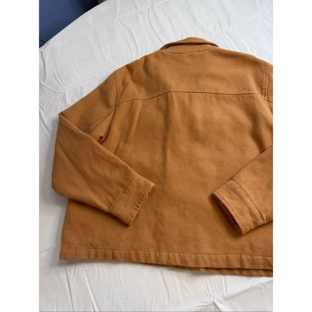The North Face Heavyweight Shirt Jacket Shacket Snap Front Camel Brown Sz Large
